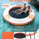 VEVOR Inflatable Floating Dock, Inflatable Dock Platform, Non-Slip Water Air Mat with Portable Carrying Bag and Detachable Ladder, Floating Water Platform Island Raft for Pool Beach Ocean, φ8 x 0.5 ft/2.44 m x 0.15 m