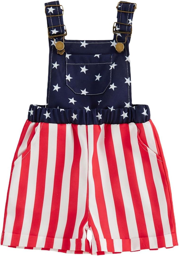 Afunbaby Toddler Baby Girl Summer Clothes Floral Overalls Suspender Shorts Romper Jumpsuit Little Girls Outfit Clothing (Blue)