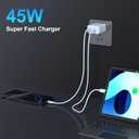 iPhone 17 16 15 Charger Fast Charging, 45W Dual USB C Phone Charger Block with 10FT Long Type C Cable Cord for Apple iPhone 17/Pro/Pro Max/17 Air/16 Pro/16 Pro Max/15 Plus/15 Pro/iPad/S26 Ultra(Blue)