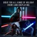 Juxaxia Lightsaber, LED Light Saber with 15 RGB Colors, Lightsabers for 3 Modes, Light Sabers with Connectors, Lightsabers for Dueling, Lightsaber Toy for Adults, Kids, 2 Pack(Black)