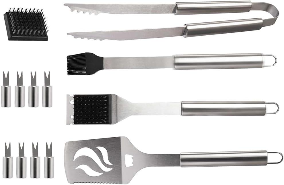 Dr. Camp 13 PCS Grilling Accessories, Grill Set, Grilling Set, Barbecure Utensils, Stainless Steel