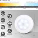 STAR-SPANGLED 6 Pack 2.8 Motion Sensor Lights Indoor AAA Battery Operated, Stick on LED Puck Light for Stairs, Under Cabinet, Closet, Cool White