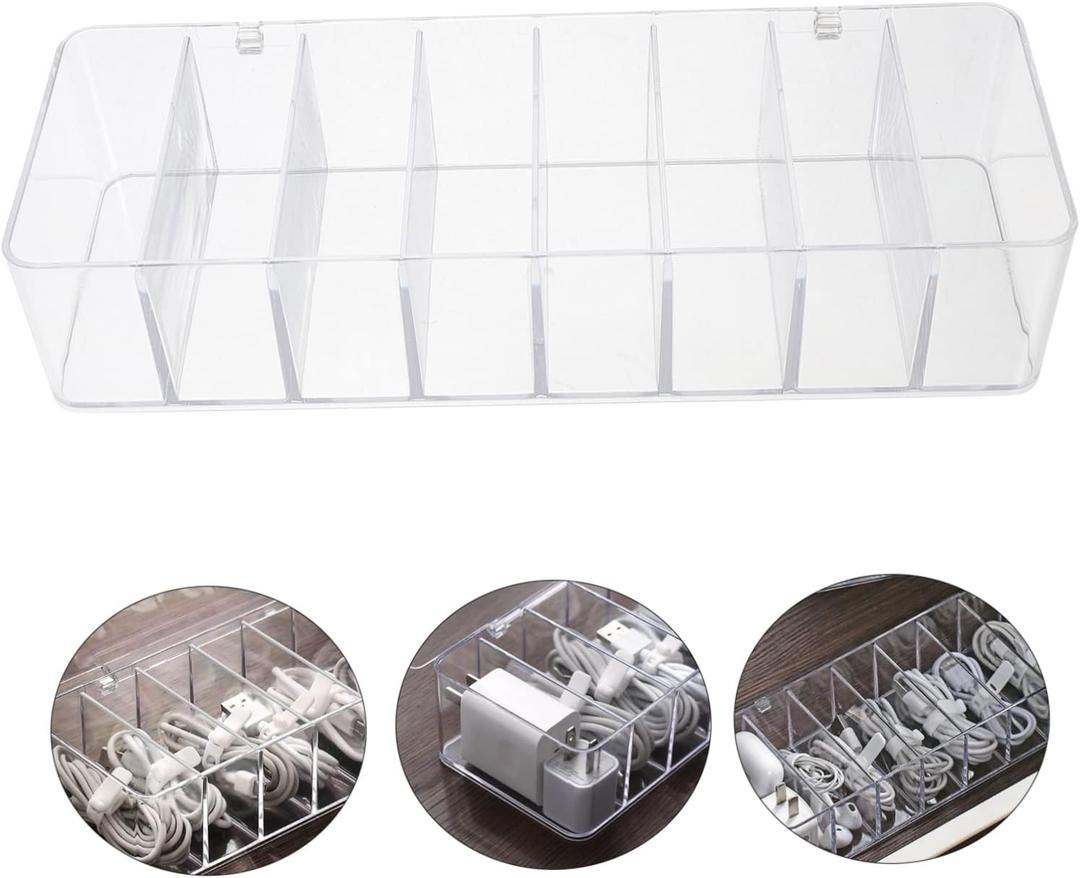 Cable Storage Organizer Cord Organizer for Appliances Sturdy Cord Tidy Box with 8 Compartments 3 Pack