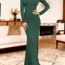 BTFBM Womens Fall Dresses Long Sleeve Turtle Neck Stretchy Knit Maxi Semi Formal Party Spring Wedding Guest Dress 2026 (L)