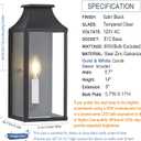 14" Small Classic Outdoor Wall Lantern Light for House Exterior,Handcrafted Satin Black Metal Cage Mounted Pocket Wall Sconce W/Clear Tempered Glass,Waterproof for Porch, Patio, Garage&Front Door E12