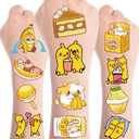 2 x Cute Banana Temporary Tattoos - 96 Pcs Banana Animals Tattoo Stickers for Kids, Birthday Party Favors Goodie Bag Fillers Supplies Decorations, School Prizes Rewards Gifts (8 Sheets)