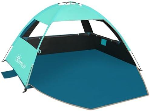 COMMOUDS Beach Tent Sun Shade for 3/4-5/6-7/8-10 Person, UPF 50+ Beach Sun Shelter Canopy Tent, Lightweight, Easy Set Up and Carry