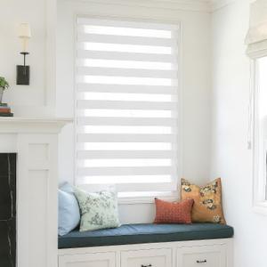 Cordless Zebra Blinds for Indoor Windows Blackout Roller Shades Free Stop, 29"W x 72"H