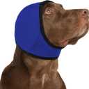 KOESON Dog Calming Hoodie - No Shake Ear Wraps for Dogs, Anxiety Relief & Noise Protection, Water Resistant Pet Ear Cover Muffs for Thunderstorms, Swimming, Firework, Grooming, Bathing (Royal Blue, M)