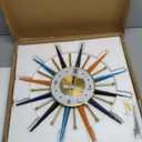 Large Wall Clock 22 Inch Modern Wall Clock Starburst Mid-Century Modern Decor Non-Ticking Battery Operated Colorful Clock Home Decorations for Living Room Bedroom Kitchen Office (Normal)