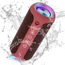 Ortizan X10 Portable Bluetooth Speaker, 24W Stereo Sound, IPX7 Waterproof, 30H Playtime, 66ft Bluetooth Range, TWS Pairing, Red