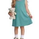 Custoneei Toddler Girls' Sleeveless Tank Dress, Turquoise, 5T (Blue)