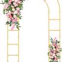 Gawicpy U-Shaped Metal Arched Flower Rack Perfect for Wedding Decorations and Celebrations 7.2 x 4.2 FT Wedding Arch Frame for Birthdays, Parties, and More (Gold)