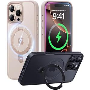 CASEKOO Designed for iPhone 16 Pro Max Case with Magnetic Invisible Stand [Military Drop Protection] [Compatible with MagSafe] Shockproof Slim Translucent Matte Promax Case 6.9 Inch, Desert Gold