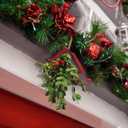 XunYee 4 Pieces Christmas Mistletoe Ornaments Artificial Mistletoe Branches Decor Decorative Mistletoe Decoration Hanging Red and White Berry Picks for Home Christmas Handmade Party Decorations