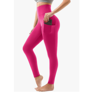 SINOPHANT High Waisted Leggings with Pockets Women, Full Length Capri Buttery Soft Stretchy Yoga Pants - Small/Medium