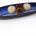 Blue Decorative Bowl 11" Long Oval Ceramic Bowl, Ocean-Inspired Accent Dish for Keys, Jewelry, Candy or Fruit, Modern Blue Decor Tray for Entryway Table, Coffee Table, Kitchen Counter or Home Decor