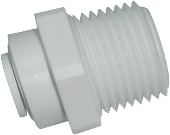 MALIDA Straight 5/16" OD Tube x 1/2" Male Thread Adapter Tube Push to Connect Fittings for Reverse Osmosis RO water filter System Faucet Adapter.