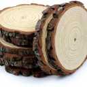 Large Wood Slices for Centerpieces, Natural Rustic Wooden Rounds, 8-9 Inch, Set of 10, for Wedding Tables, Events, Home Decor