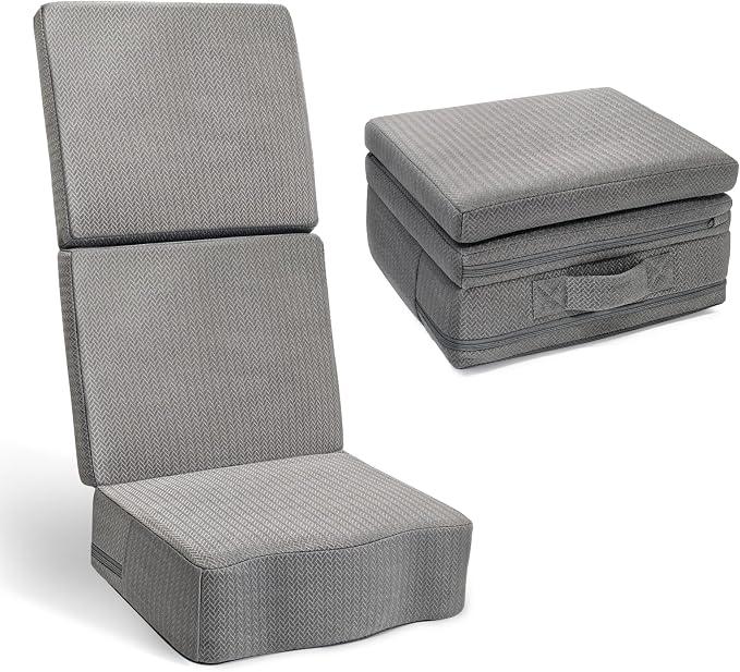 Hot Tub Booster Seat with Backrest, 3-Layer Adjustable Height Bathtub Cushion up to 8.7", Weighted Non-Slip Design with Carry Handle, Quick-Dry Air Mesh Fabric for Spa and Bathtub