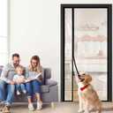 Transparent Insulated Door Curtain, Sunmoxia Reversible Left or Right Side Opening Insulated Door Screen Auto Closer Screen Door for Kitchen, Bedroom, Air Conditioner Room, Fits Door up to 38" x 82"