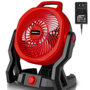 Battery Powered Fan Compatible with Milwaukee M18 18V Battery with AC Adapter (No Batteries), Up to 650 CFM,Variable Speed Battery Operated Fan,Low Noise 30dB Portable & Jobsite Camping Fans