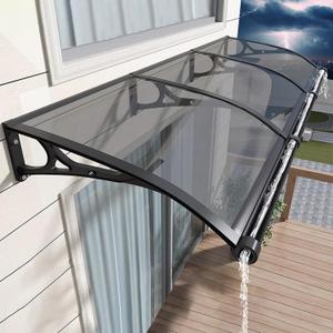 Awning for Door Entrance, Awnings for Doors, Polycarbonate Cover Outdoor Front Door Patio UV/Rain/Snow Protection, Door Awnings Exterior for Porch/Patio/Deck (60x60cm/24x24in)