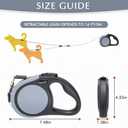 KOOLTAIL Dual Retractable Dog Leash for Two Dogs Up to 110 Lbs, Heavy Duty Double Headed 16 ft Extendable 360° Tangle-Free One Button & Lock Brake Dog Leash for Small Medium Large Dogs Grey