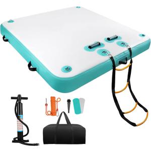 5ft/6ft/8ft/10ft Floating Dock Water Platform, Multi-People Inflatable Floating Mat, Dock Platform for Lake/Boats/Island/Swimming Pool