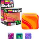 Schylling NeeDoh Nice Cube Swirl - Sensory Toy with a Super Solid Squish - Unique, Swirling Color Blend - Ages 3 and Up - Color May Vary; One Cube Per Pack