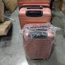Amazon Basics 3-Piece Hardshell Suitcases Set (21", 26", 30"), Expandable For Up to 25% More Space, With Scratch-Resistant Finish, Four Multi-Directional Wheels, Rose Gold
