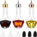 6 Pcs Bitters Bottle Set 1.7 oz Glass Dash Bottle with Dasher Top for Cocktail Bartender Home Bar (Gold,Rose Gold,Silver)