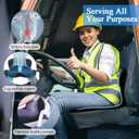 Ergonomic Seat Cushion with Adjustable Strap, Memory Foam Office Chair Seat Cushion with L-Shaped Design, Car Seat Cushion Fits for Truck Driver Semi Truck, Gaming Chair, Desk, Black
