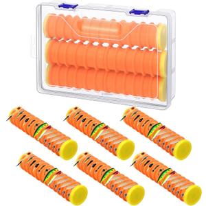 6 Pcs Fishing Leader Holder Snell Hook Storage with 72 Line Slots Organizer Fishing Storage Tackle Organizer and Keeper Rigger for Walleye Catfish (Orange)