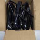 12 Pack Large Plastic Serving Tongs For Buffet - Plastic Serving Utensils For Hot And Cold Food - Disposable Serving Tongs For Parties, Holidays And Gatherings (Black)