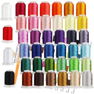 New brothreads 40 Colors 100% Polyester Machine Embroidery Thread 550yd with Thread Nets - Compatible for Home-Based Embroidery Sewing Machine