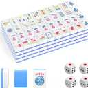 1.2" American Mahjong Tile Set, 166 Tiles + 4 Dice, Mahjong Tiles Only | Scratch-resistant melamine design,Clear engraved symbols, Easy handling, Long-lasting durability, Ideal gift for players