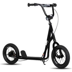JOYSTAR Kick Scooter for Ages 5-9 Years Old Boys Girls, 12 Inch Big Wheels Scooters for Kids, Teens and Adults, Rear Brake and Adjustable Handlebar, Kids Scooter