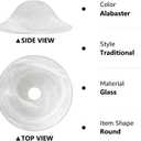 Antique Glass Lamp Shade for Floor lamp, Alabaster Torchiere Lamp Shade Replacement, Floor Lamp Replacement Parts (White Alabaster, 12'')