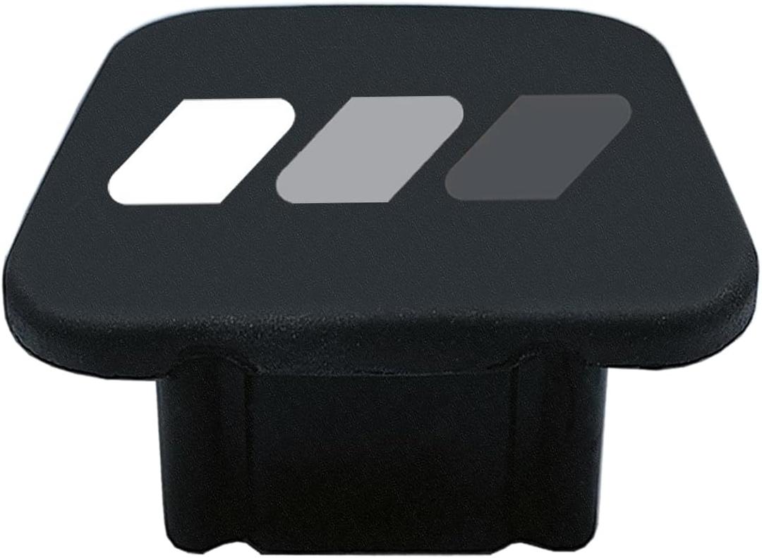 2 Inch Tri-Color 3 Color Logo Trailer Hitch Tube Cover Plug Cap, Rubber Receiver Tube Hitch Plug Compatible with Toyota Car Accessories. (White Gray A)