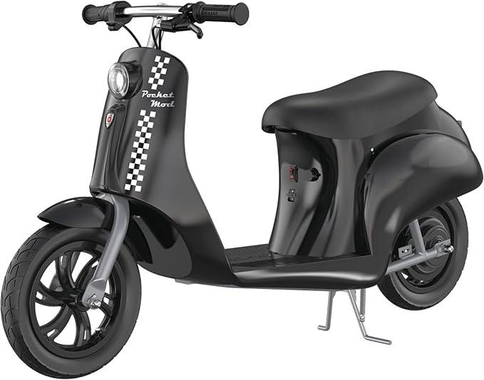 Razor Pocket Mod Miniature Euro-Style Electric Scooter for Ages 8+, Vintage-Inspired Design,High/Low Speed Switch, Up to 80 Minutes Ride Time
