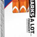 Avery Marks A Lot Permanent Markers, Large Desk-Style Size, Chisel Tip, 12 Orange Markers (08883)