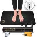 Grounding Mat for Feet (13x29in)  Earth Connected Wellness for Pain Relief, Muscle Tension & Relaxation  Travel Size Grounding Pad with Outlet Tester by Earth and Moon