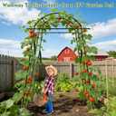 AGTEK 87in Garden Arch Trellis for Climbing Plants, Garden Arches Support Structure, Tall Metal Garden Tunnel Trellises Archway for Climbing Vine, Vegetable, Fruit, Flower, Squash Arbors, 65"W x 87"H