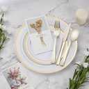 BESTVIP 900PCS Gold Dinnerware Set for 150 Guests,
