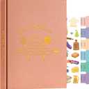 Lanpn B5 Blank Recipe Book Cookbook for 70 Recipes, Leather Cover Waterproof Empty Cooking Journal to Write in Your Own Recipes, Recipe Notebook with Stickers to Organize Your Family Recipes, Rose (Large (7 x 10 inch))