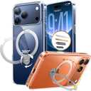 TORRAS 360 Magnetic Stand for iPhone 17 Pro Max Case, Fit for MagSafe, NonYellowing Clear Case for iPhone 17 Pro Max Phone Case with Kickstand & Camera Control, Hard PC Protection, Q3 Spin