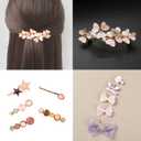 Hair Accessories Kit for Girls Including 32 Pieces Hair Clips, Hair Barrettes, Hair Ties, Hair Bows - Great Gift for Birthday, Christmas, Party, Age 4-15 (Crystal)