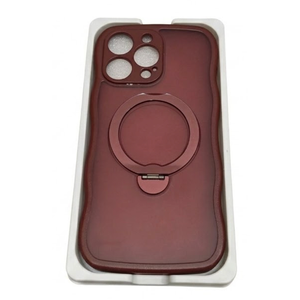 Compatible with iPhone 15 Pro Max Case with Magnetic Ring Stand [Compatible with Mag-Safe] [Full Camera Lens Protector] Soft Plating Phone Case for iPhone 15 Pro Max 6.7", Red