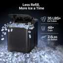 Typhur Fast Nugget Ice Maker Countertop, Chewable Pebble & Pellet Ice Machine with Self-Cleaning Pump & 8-Pack Cleaners, 35lbs/24H Crushed Ice for Kitchen, Bar, RV, Outdoor (Black Stainless Steel)